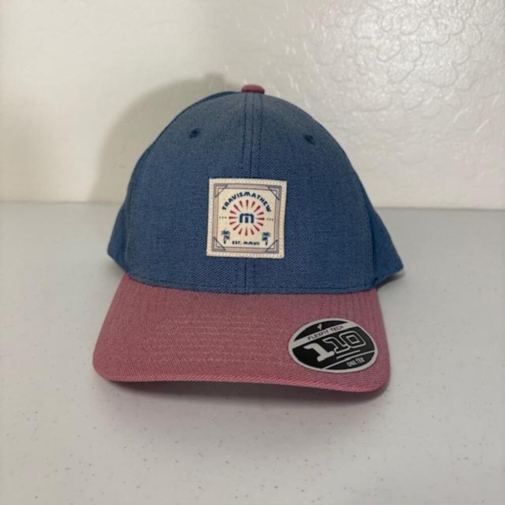 Travis Mathew Hat Cap Snap Back Blue Pink Desert Days Patch Golf Mens One Size